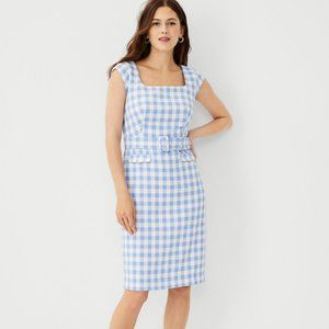 Ann Taylor Gingham Belted Dress
